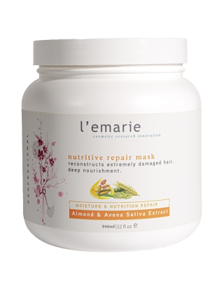 L'emarie Nutritive Repair Hair Mask with Argan Oil, Keratin & Silk – Deep Conditioner for Dry, Damaged Hair, 32 oz