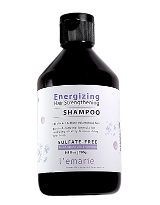 L'emarie Energizing Sulfate-Free Shampoo with Pea Peptide, Caffeine & Biotin – Thickening Shampoo, 9.8 oz