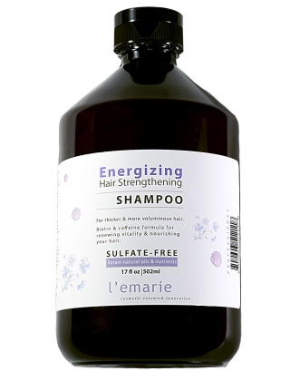 L'emarie Energizing Sulfate-Free Shampoo with Pea Peptide, Caffeine & Biotin – Thickening Shampoo, 17 oz