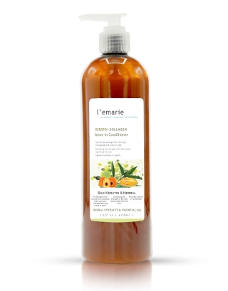 L'emarie Collagen & Keratin Leave-In Conditioner + Curl Cream for Curly Hair, 15 oz