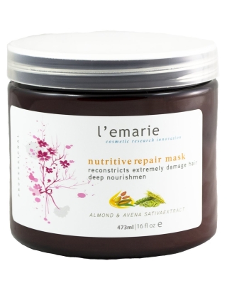 L'emarie Nutritive Repair Hair Mask with Argan Oil, Keratin & Silk – Deep Conditioner for Dry, Damaged Hair, 16 oz