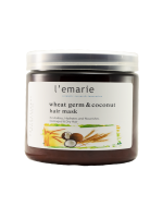 L'emarie Wheat Germ & Coconut Hair Mask with Argan, Macadamia & Jojoba Oils – Deep Conditioner, 16 oz